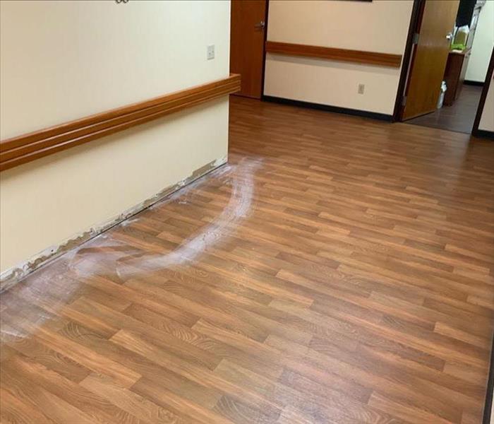 image of the same hallway after water has been dried and cleaned 