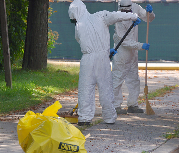 biohazard cleanup on sidewalk